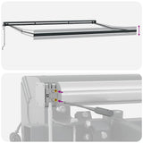 Retractable Awning Anthracite and White 4x3 m Fabric&Aluminium 3216140