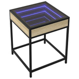 ZNTS Bedside Table with Infinity LED Sonoma Oak 40x40x51 cm 3284092