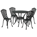 Garden Dining Set 5 pcs Black Aluminium 3334709