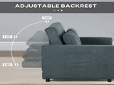 Loveseat Sofa Bed, Convertible Bed Settee with 2 Cushions, Side Pockets for Living Room, Charcoal T3398P377931