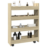 ZNTS Narrow Storage Trolley 4 Tier Sonoma Oak Engineered Wood 855261