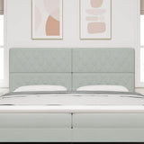Headboard with Headboard Light Grey 200 cm Faux Leather 3337776