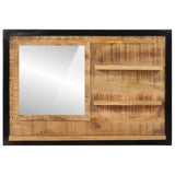 Mirror with Shelves 80x8x55 cm Glass and Solid Wood Mango 358578