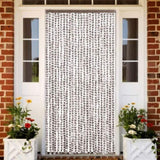 Fly Curtain Taupe and White 100x230 cm Chenille 377406
