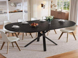 Round extendable table with marble look - 100 cm x 75.5 cm high - With sturdy N639P439338S