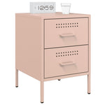 ZNTS Bedside Cabinets 2 pcs Pink 36x39x50.5 cm Steel 842925