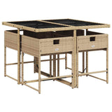 Garden Dining Set Beige, Black, Cream White 3211258