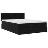 Ottoman Bed with Mattress & LEDs Black 140x200cm Velvet 3312556