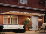 Manual Retractable Awning with LEDs Yellow and White 4 x 2 m 3419229