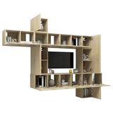 10 Piece TV Cabinet Set Sonoma Oak Engineered Wood 3079052