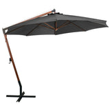 Hanging Garden Parasol Anthracite Solid Fir Wood Large 313768