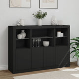 Sideboards with LED Lights 3 pcs Black Engineered Wood 3209108