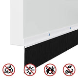 Screw-on Door Brush Seals 12 pcs White 100 cm Aluminium Alloy 42019544