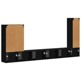 TV Wall Cabinet Set 6 pcs Black 3408953