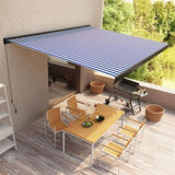 Manual Cassette Awning 450x300 cm Blue and White 3052707