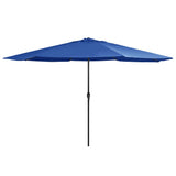 Garden Parasol Azure Blue 100% polyester, metal Large Collapsible 47385