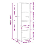 Bookcase White 40x30x152 cm Engineered Wood 857876
