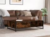 Coffee Table Smoked Oak 90x57x35 cm Engineered Wood and Metal 848756