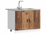 Sink Base Cabinet with Door Porto 2 pcs Brown Engineered wood 3315029