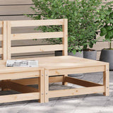 Garden Sofa Natural Pine Solid Pine Wood Single Unit Modular 837914