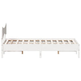 Bed Frame without Mattress White 200x200 cm Solid Wood Pine 3328221