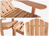 Garden Adirondack Chair with Footrest Natural Solid Teak Wood 42041352