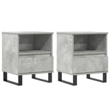 Bedside Cabinets 2 pcs Concrete Grey 40x35x50 cm Engineered Wood 830645