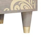 Sideboard Grey and Gold 60 x 33 x 75 cm Solid Mango Wood 4018775
