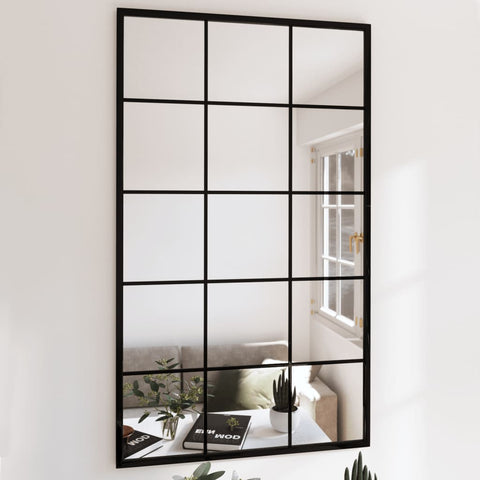 ZNTS Wall Mirrors 6 pcs Black 100x60 cm Metal 3189038