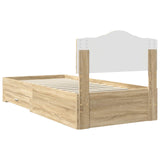 Bed Frame with Headboard Sonoma Oak 90 x 190 cm Engineered Wood 3413249