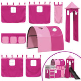 Bunk Bed without Mattress with Slide and Curtains Pink 90x190 cm Single 3284184