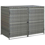 Double Wheelie Bin Shed Poly Rattan Anthracite 148x77x111 cm 46463