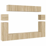 8 Piece TV Cabinet Set Sonoma Oak Engineered Wood 3079040