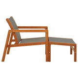 Garden Chair Grey Solid eucalyptus wood and textilene Medium 48698