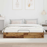 Ottoman Bed Frame Old Wood 160 x 200 cm Engineered Wood 3409219