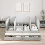 Storage Bed Frame with Door Concrete Grey 236.5 x 200 x 31.5 cm 3335624