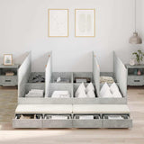 Storage Bed Frame with Door Concrete Grey 236.5 x 200 x 31.5 cm 3335624