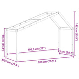 Kids' Bed Roof 203x80.5x142 cm Solid Wood Pine 846943