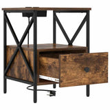 Bedside Cabinet Smoked Oak 41.5 x 40.5 x 55 cm Engineered Wood 859554
