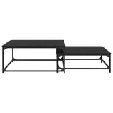 Coffee Table 2 pcs Black Oak Engineered Wood 881895
