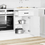 Kitchen Base Cabinet Kalmar High Gloss White Engineered Wood 853479