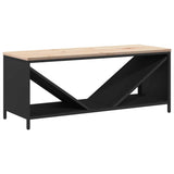 Firewood Rack with Wooden Top Black 100.5x35.5x40 cm 864255