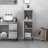 Bathroom Cabinet Grey Sonoma 30x30x100 cm Engineered Wood 819818