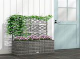 33L Garden PE Rattan with Trellis, Free Standing Flower Raised Bed for Garden, Garden T3398P315859