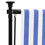 Outdoor Roller Blind Blue and White 120x270 cm Fabric&Steel 368765