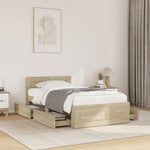 Bed Frame with Headboard without Mattress Sonoma Oak 75x190 cm Small Single 3295620