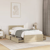 Bed Frame with Headboard without Mattress Sonoma Oak 75x190 cm Small Single 3295620