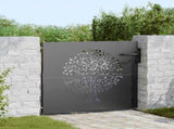 Garden Gate with Lock Black 85 x 100 cm Powder-coated steel 42015859