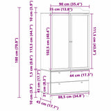 Wardrobe with Chalkboard White 90 x 45 x 180 cm Engineered Wood 42003036
