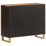 Side Cabinet Brown and Black 90x33.5x75 cm Solid Wood Mango 356811